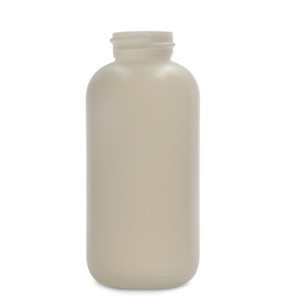 8 oz. Amber PET Plastic Modern Round Bottle, 24mm 24-400