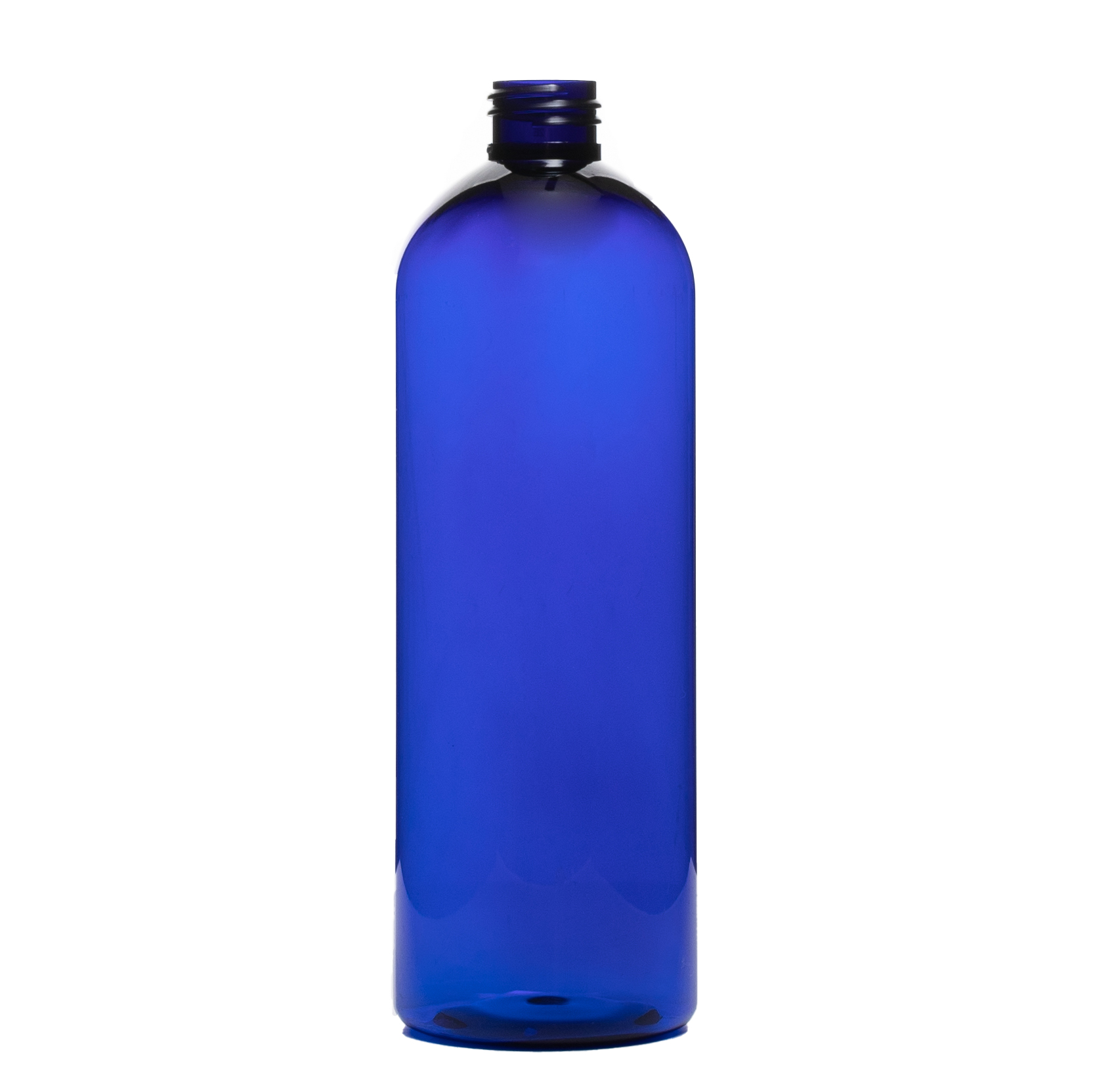 8 oz Cobalt Blue PET Plastic Cosmo Round w/ 24-410 – National Bottles